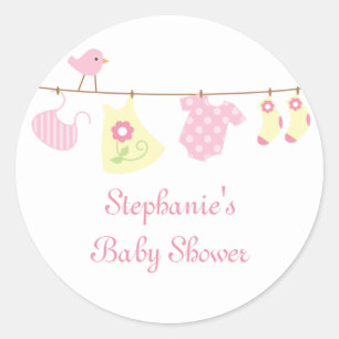 Baby shower meisje vogels en wasserij stickers