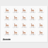 Baby shower Meisje Waterverf Oh Deer Pink Cloud Ronde Sticker (Vel)