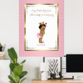 Baby shower meisje, wit roze, elegant, 32x41,6 300 poster (Thuiskantoor)