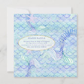 Baby shower Meisje Zeemeermin Waterverf Schalen n  Kaart (Achterkant)