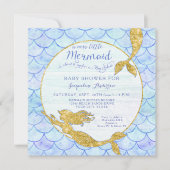 Baby shower Meisje Zeemeermin Waterverf Schalen n  Kaart (Voorkant)