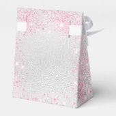 Baby shower Meisje Zilver Roze Glitter Dank u Bedankdoosjes (Achterkant)