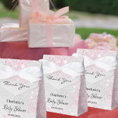 Baby shower Meisje Zilver Roze Glitter Dank u Bedankdoosjes