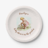  Baby shower meisjes in de tuin Papieren Bordje (Voorkant)
