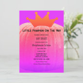 Baby shower Meisjes Pompoen Roze Paarse QR Code Kaart (Staand voorkant)