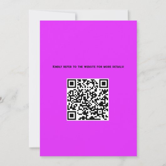 Baby shower Meisjes Pompoen Roze Paarse QR Code Kaart (Achterkant)