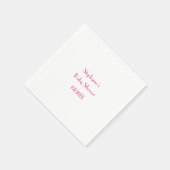 Baby shower Meisjes Roze Aangepaste Naam 2024 Eleg Servet (Hoek)