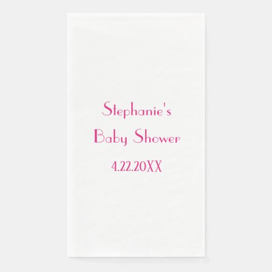 Baby shower Meisjes Roze Aangepaste Naam 2024 Eleg Servet (Voorkant)