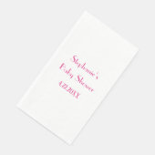 Baby shower Meisjes Roze Aangepaste Naam 2024 Eleg Servet (Hoek)