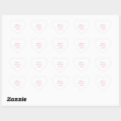 Baby shower Meisjes Roze Aangepaste Naam Elegant 2 Hart Sticker (Vel)