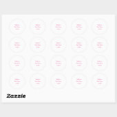 Baby shower Meisjes Roze Aangepaste Naam Elegant 2 Ronde Sticker (Vel)