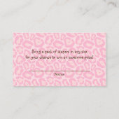 Baby shower Meisjes Roze Safari Print Luier Raffle Informatiekaartje (Achterkant)