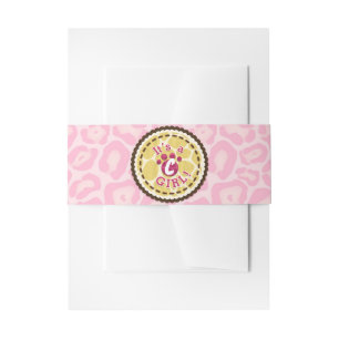 Baby Shower Meisjes Roze Safari Print Thema Feest Uitnodigingen Wikkel