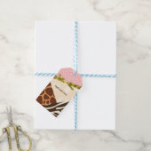 Baby shower Meisjes Roze Safari Thema Print Cadeaulabel (Met Touw)