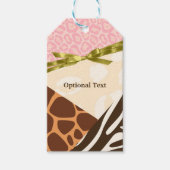 Baby shower Meisjes Roze Safari Thema Print Cadeaulabel (Voorkant)