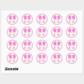 Baby Shower Meisjes Tweeling Ronde Sticker (Vel)