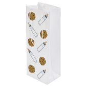 Baby shower Melk en Cookies Nieuw Babycadeau Wijn Cadeautas (Achterkant Gekanteld)