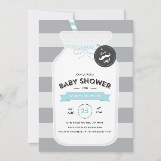  Baby shower melkfles Kaart (Voorkant)