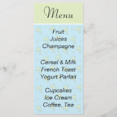 Baby shower menu "Blauwe Dolfijnen" (Voorkant)
