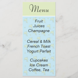 Baby shower menu "Blauwe Dolfijnen"