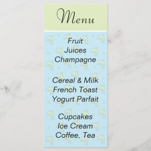 Baby shower menu "Blauwe Dolfijnen"
