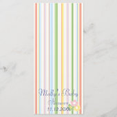 Baby shower Menu "Bloemen en strepen" (Achterkant)