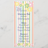 Baby shower Menu "Bloemen en strepen" (Voorkant)