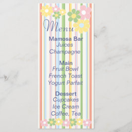 Baby shower Menu "Bloemen en strepen"