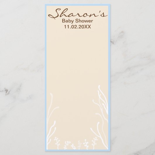 Baby shower Menu "BlueTurtle" (Achterkant)