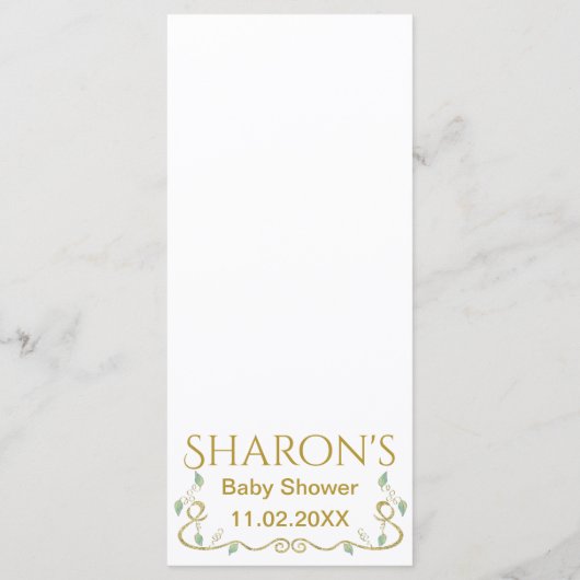 Baby shower Menu "Castle in the Sky" (Achterkant)