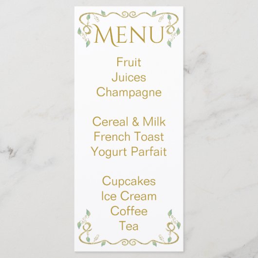 Baby shower Menu "Castle in the Sky" (Voorkant)