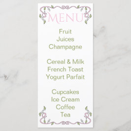 Baby shower Menu "Castle in the Sky/Pink"