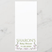 Baby shower Menu "Castle in the Sky/Pink" (Achterkant)