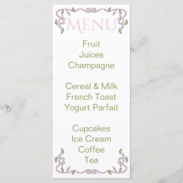 Baby shower Menu "Castle in the Sky/Pink"