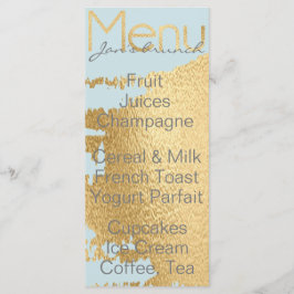 Baby shower Menu "Classic Gold/Blue"