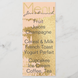 Baby shower Menu "Classic Gold/Pink"