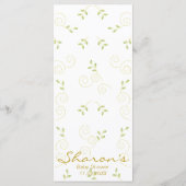 Baby shower menu "Gold Pink Birds" (Achterkant)
