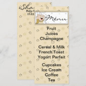 Baby shower Menu "Goud Black Stars Baby" (Voorkant / Achterkant)