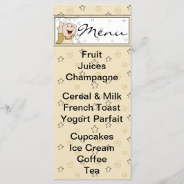 Baby shower Menu "Goud Black Stars Baby"