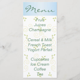 Baby shower Menu "Goudblauwe Vogels"