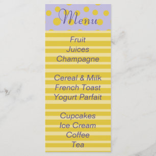 Baby shower menu "Gouden Voeten"