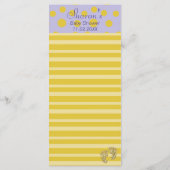 Baby shower menu "Gouden Voeten" (Achterkant)