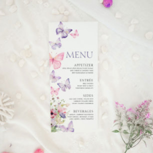 Baby shower menu met vlinders