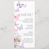 Baby shower menu met vlinders (Voorkant)
