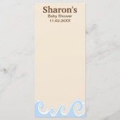 Baby shower Menu "Onder het Zee Mobile" (Achterkant)