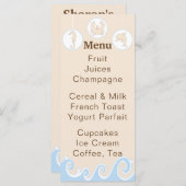 Baby shower Menu "Onder het Zee Mobile" (Voorkant / Achterkant)