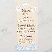 Baby shower Menu "Onder het Zee Mobile" (Voorkant)