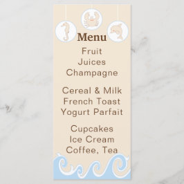 Baby shower Menu "Onder het Zee Mobile"