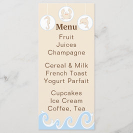 Baby shower Menu "Onder het Zee Mobile"