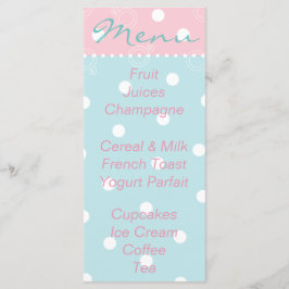 Baby shower Menu "Roze Blauw Baby"
